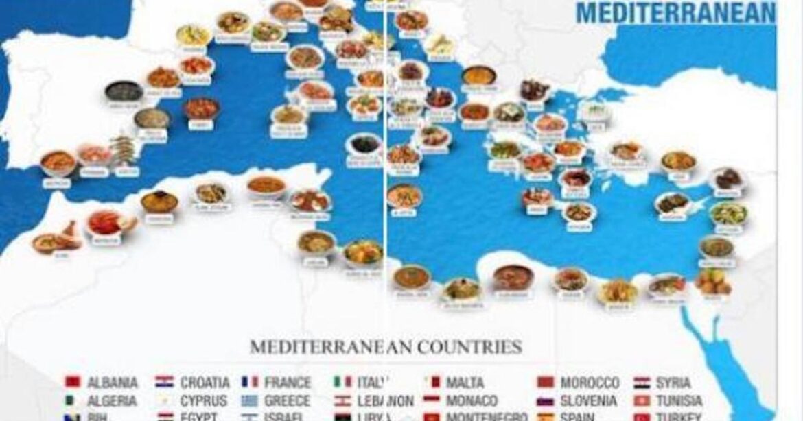 Mediterranean Cuisine map lists local specialities Mediterranean Cuisine map lists local specialities