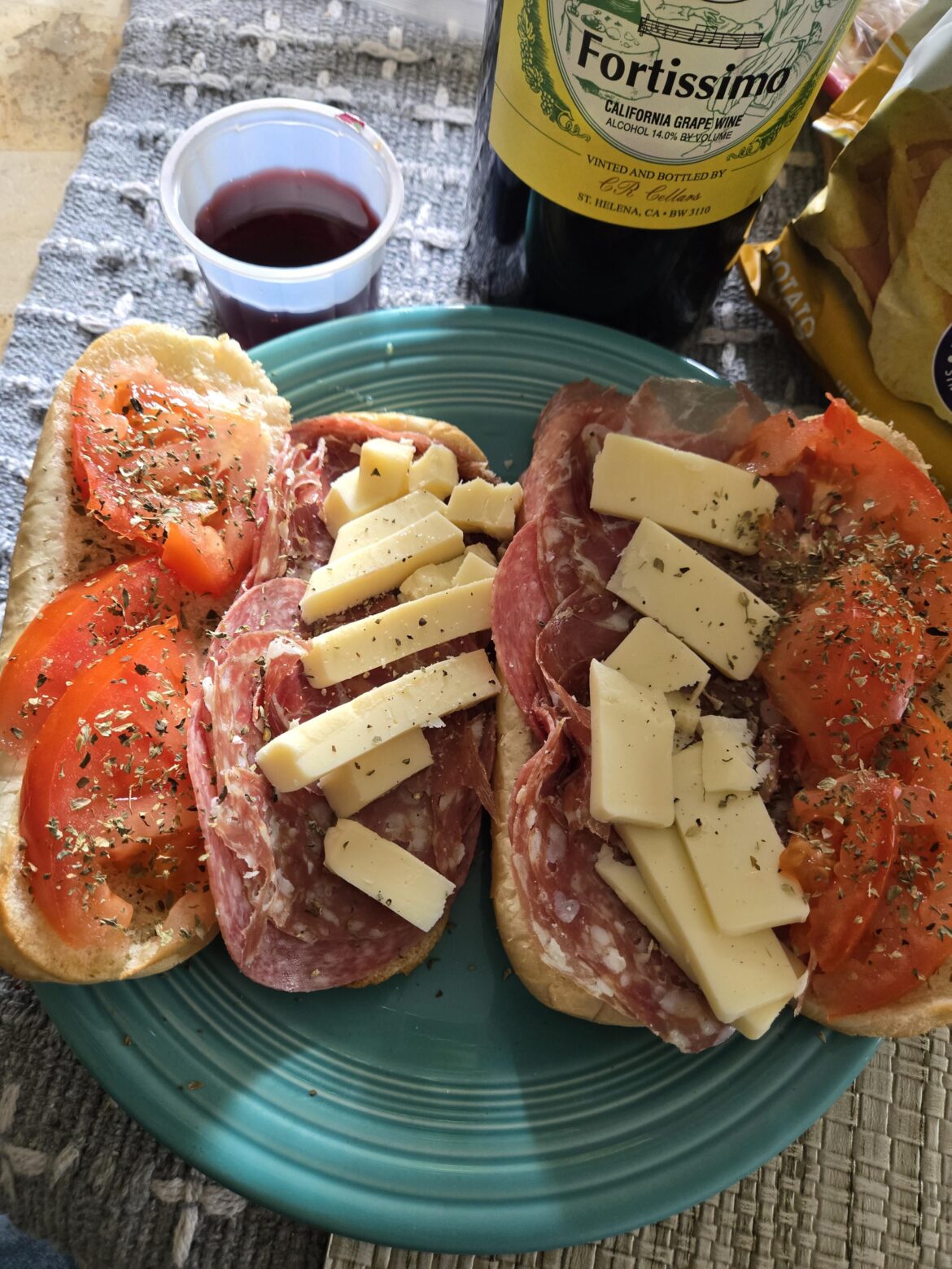 I made salami, gabagool and sharp provolone subs for me and my GF