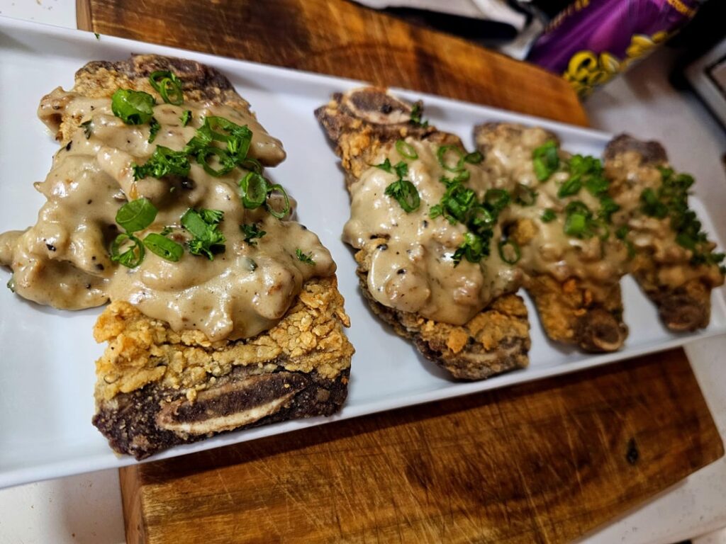 Country Fried Beef Short Ribs w/ Sausage Gravy