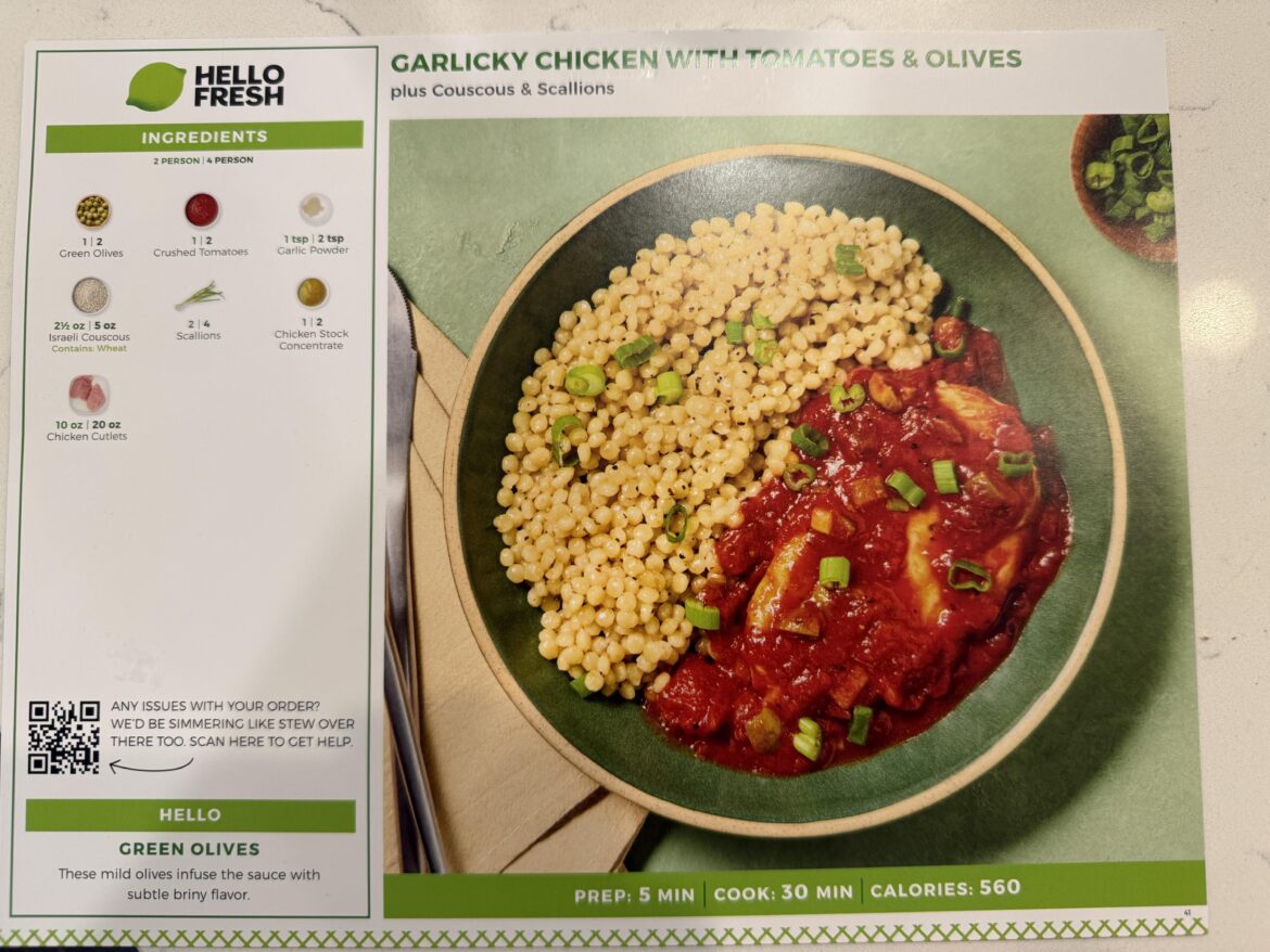 Garlicky chicken with tomatoes & olives