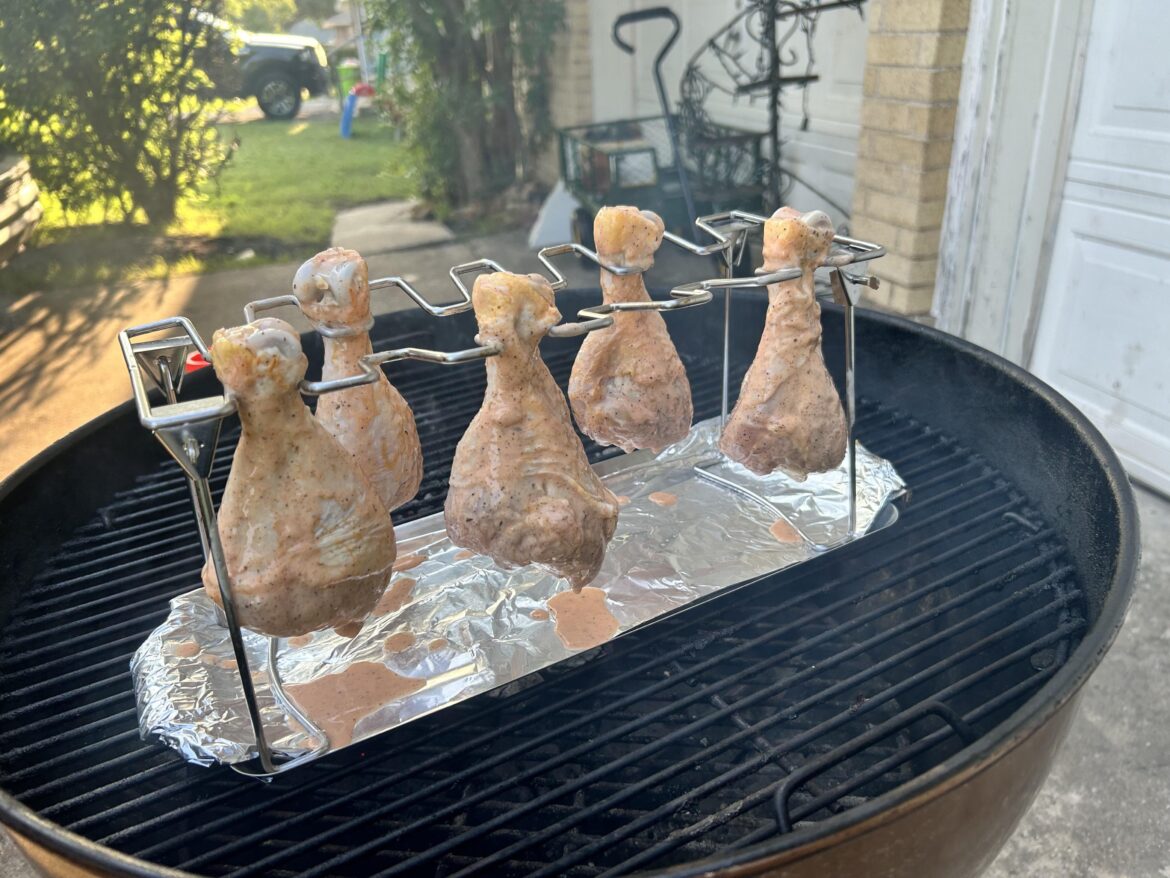 Buttermilk marinade chicken legs.