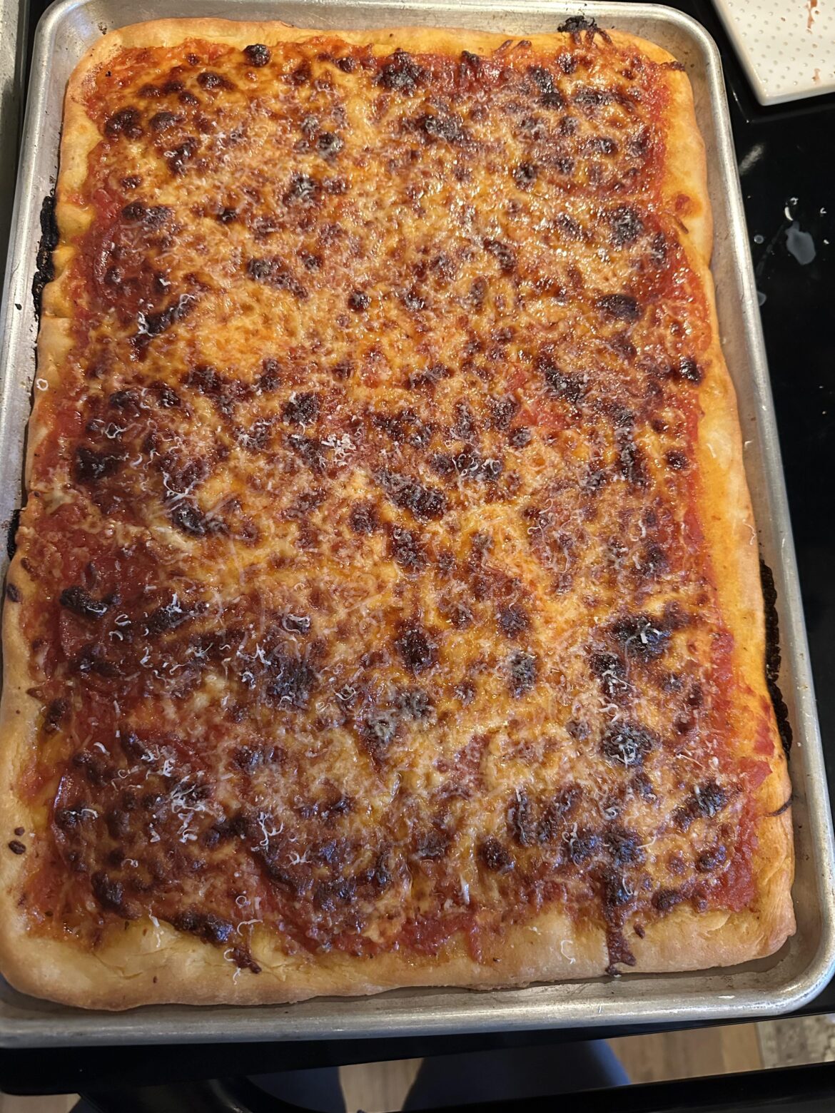 Middle of pan pizza not fully cooked