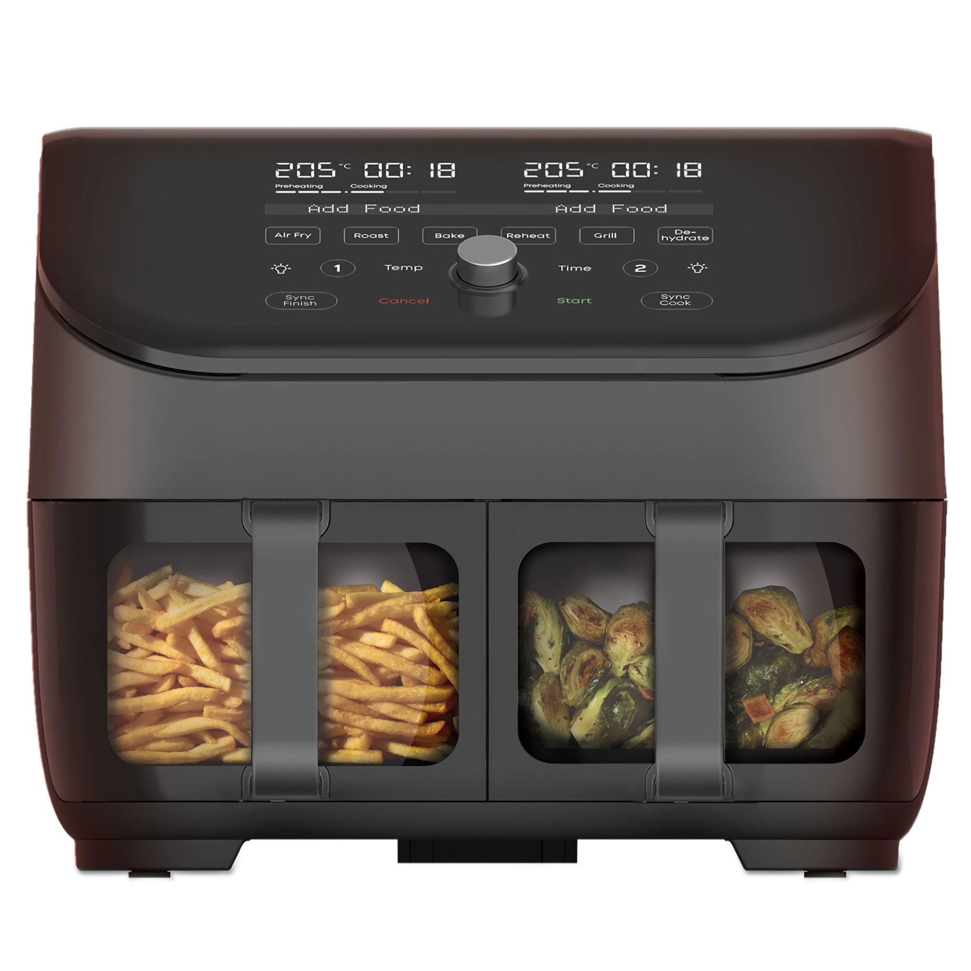 An Instant Dual Vortex Air Fryer on a white background