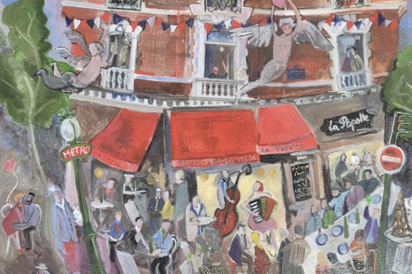 An example of the uplifting oil paintings from Cricketers Arms former head chef Martial Cosyn.