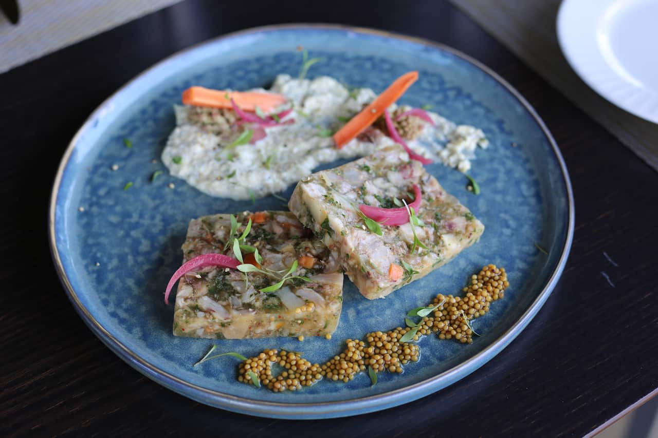 Moist, chunky, gelatinous and meaty: when you're in Noumea, don't forget to order the pork terrine at Cafe Del Pap's.