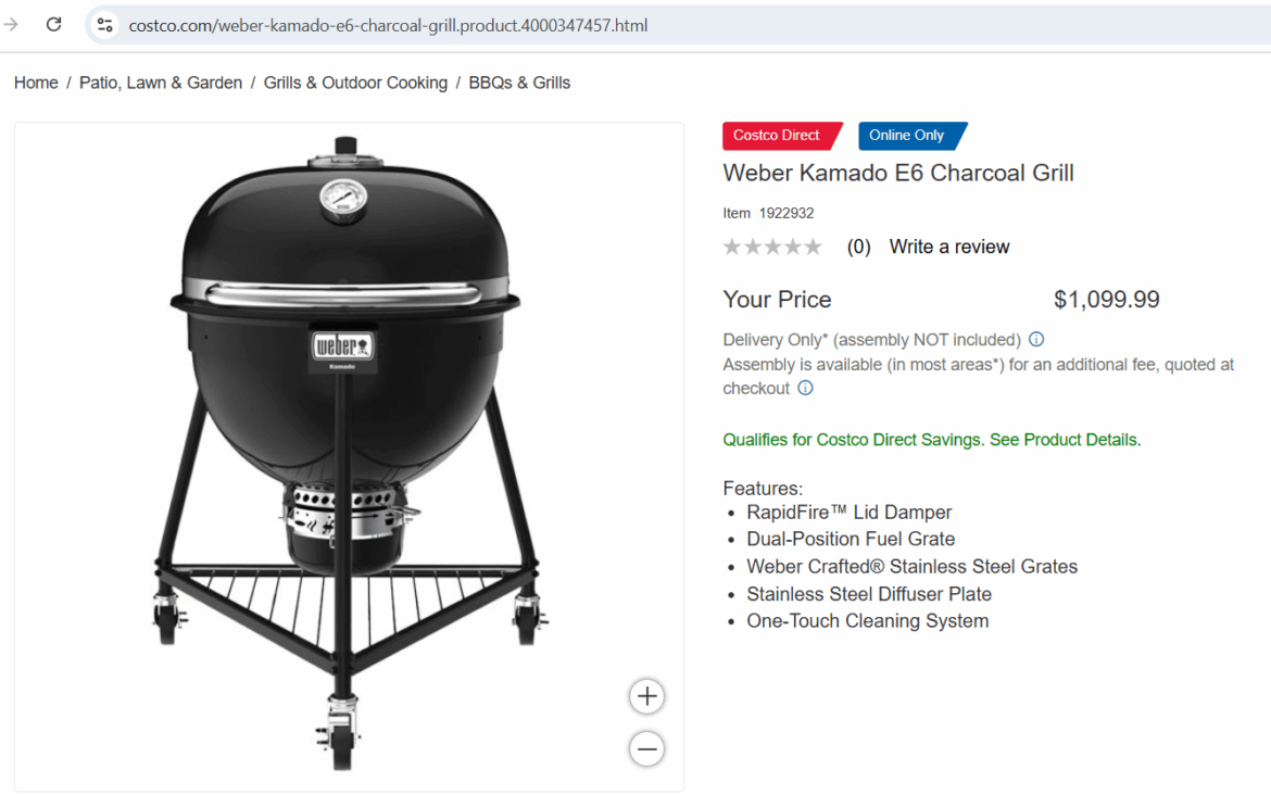 Weber Summit Kamado $150 off regular price at Costco.