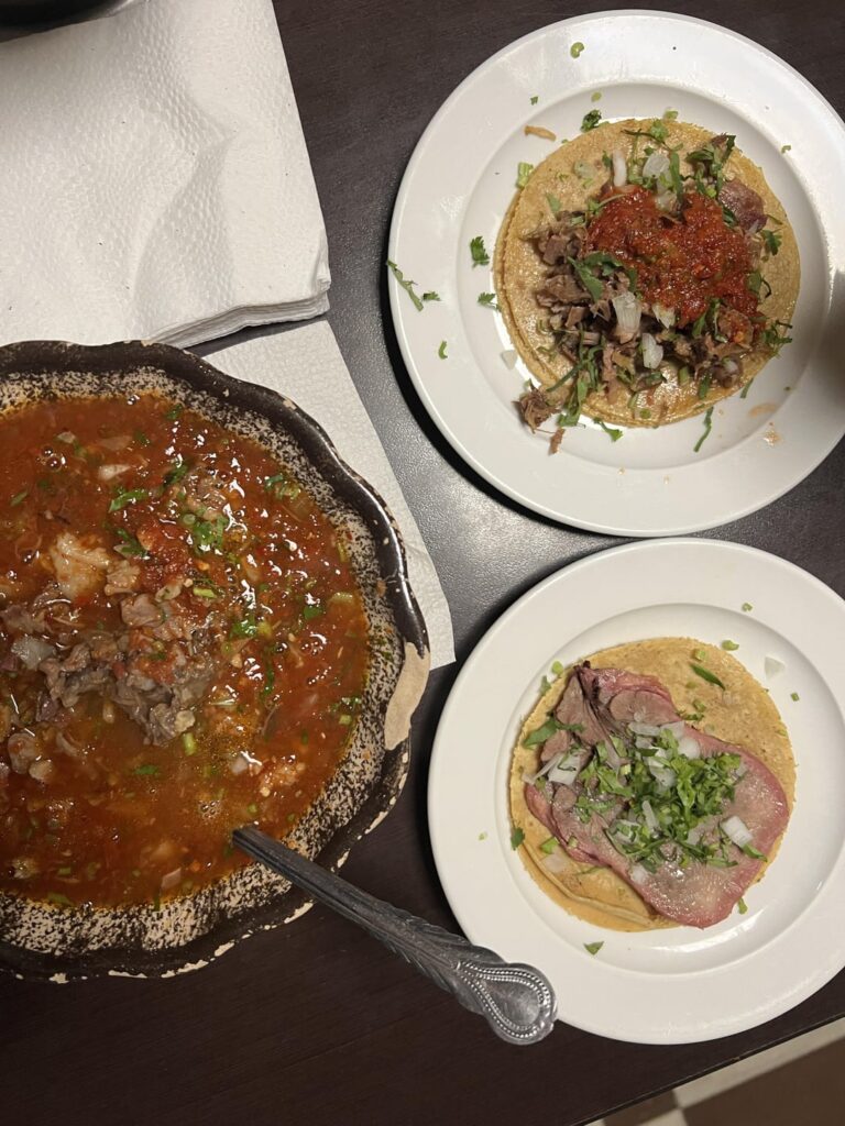 First taco dinner in Mexico City, Mexico