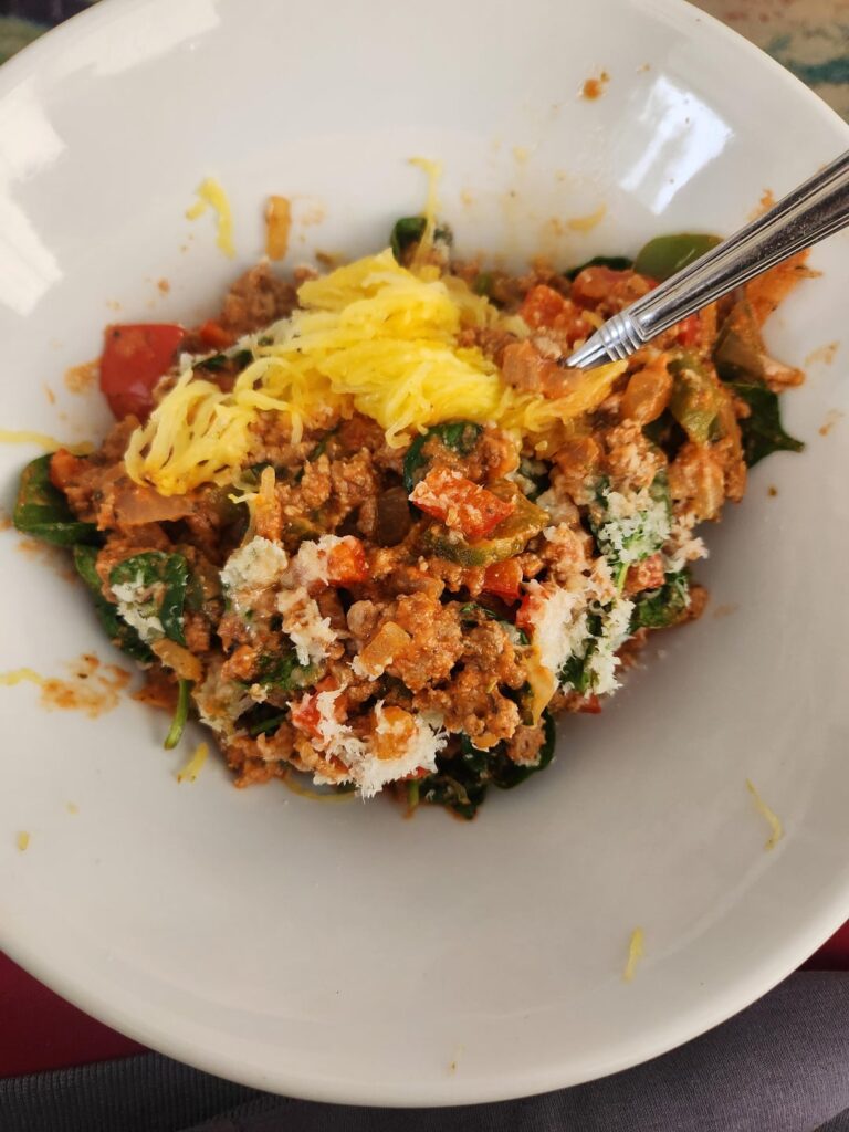 760 cal ground turkey and spaghetti squash