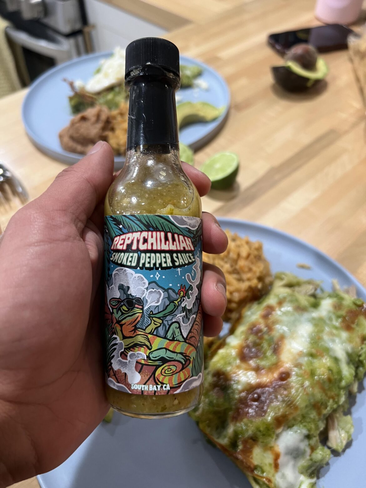 Repchillian Smoked Pepper Sauce - Saw this local hot sauce company on r/hotsauce! It was a hit at our enchilada party!