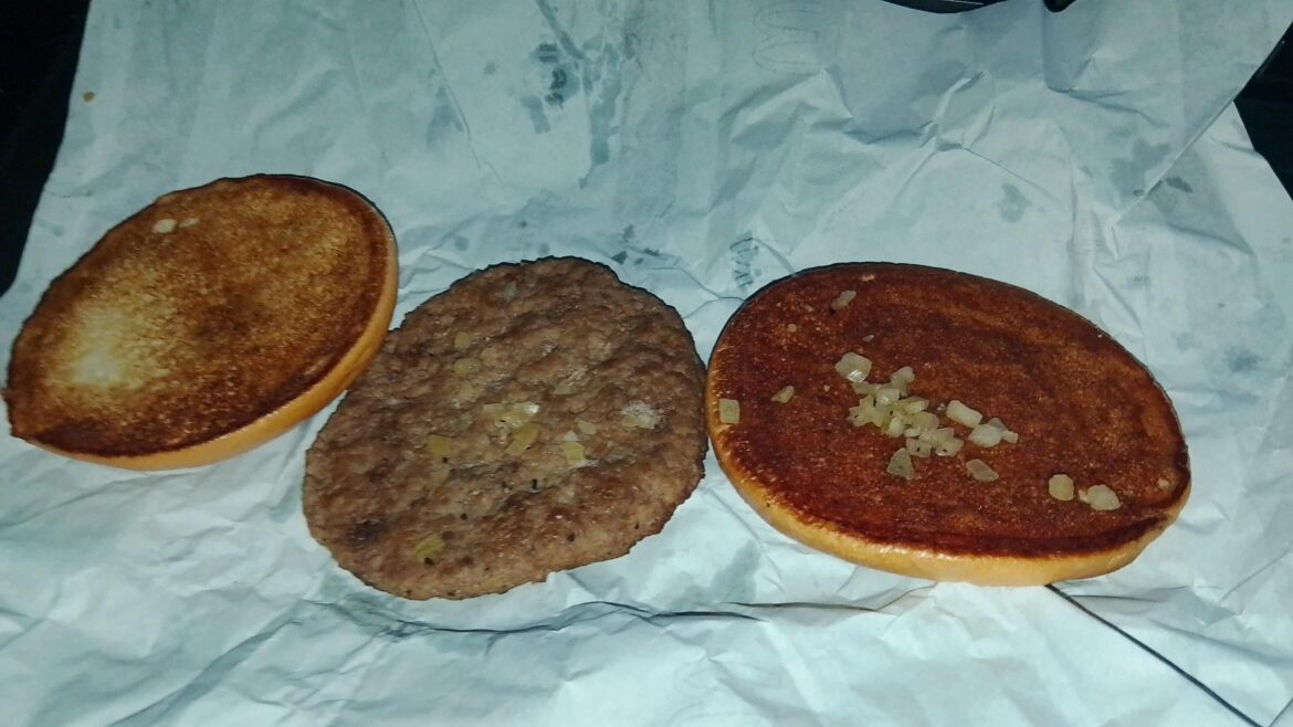 Too tired to make food, picked up a burger on my way home.