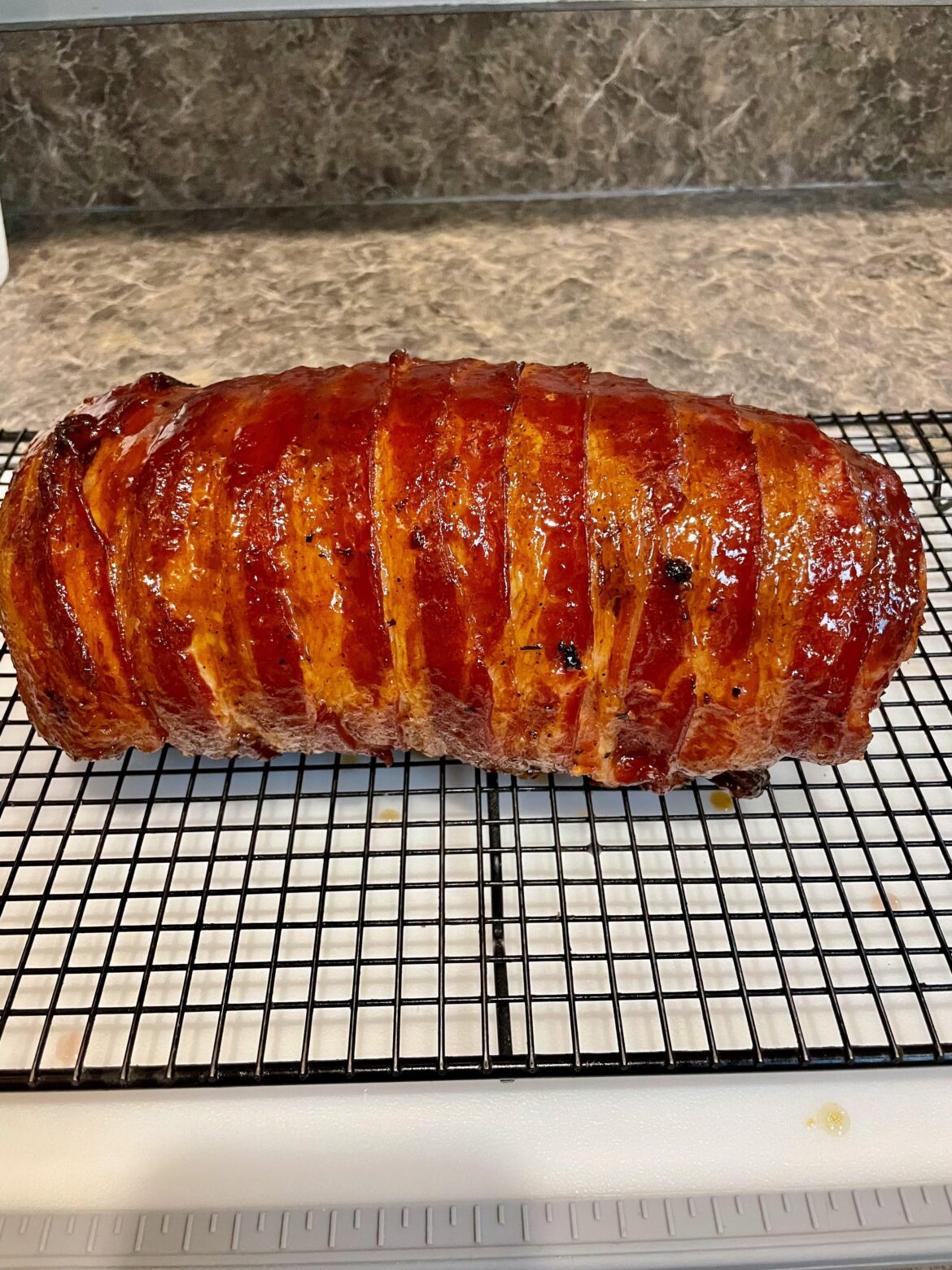 Love me a smoked bacon wrapped pork loin
