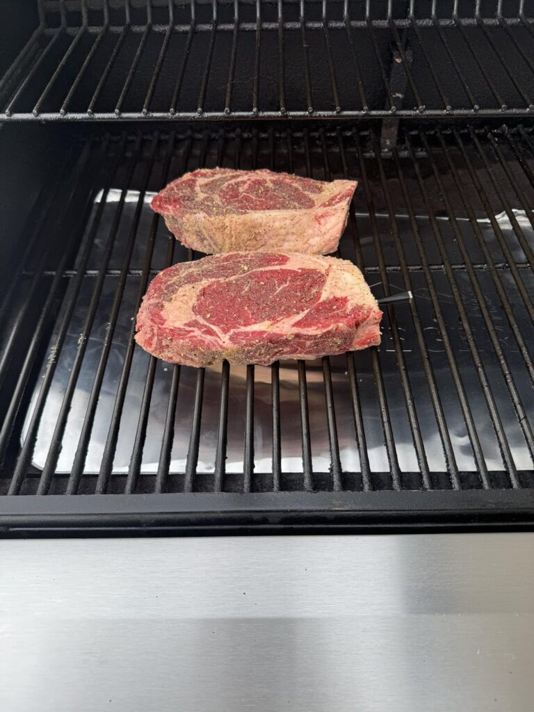 My first attempt at ribeyes and a reverse sear.