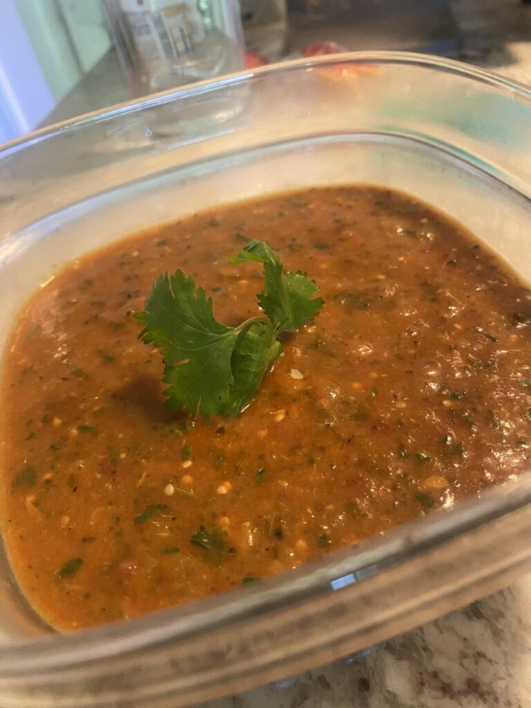 Salsa prep for skirt steak tacos tonight