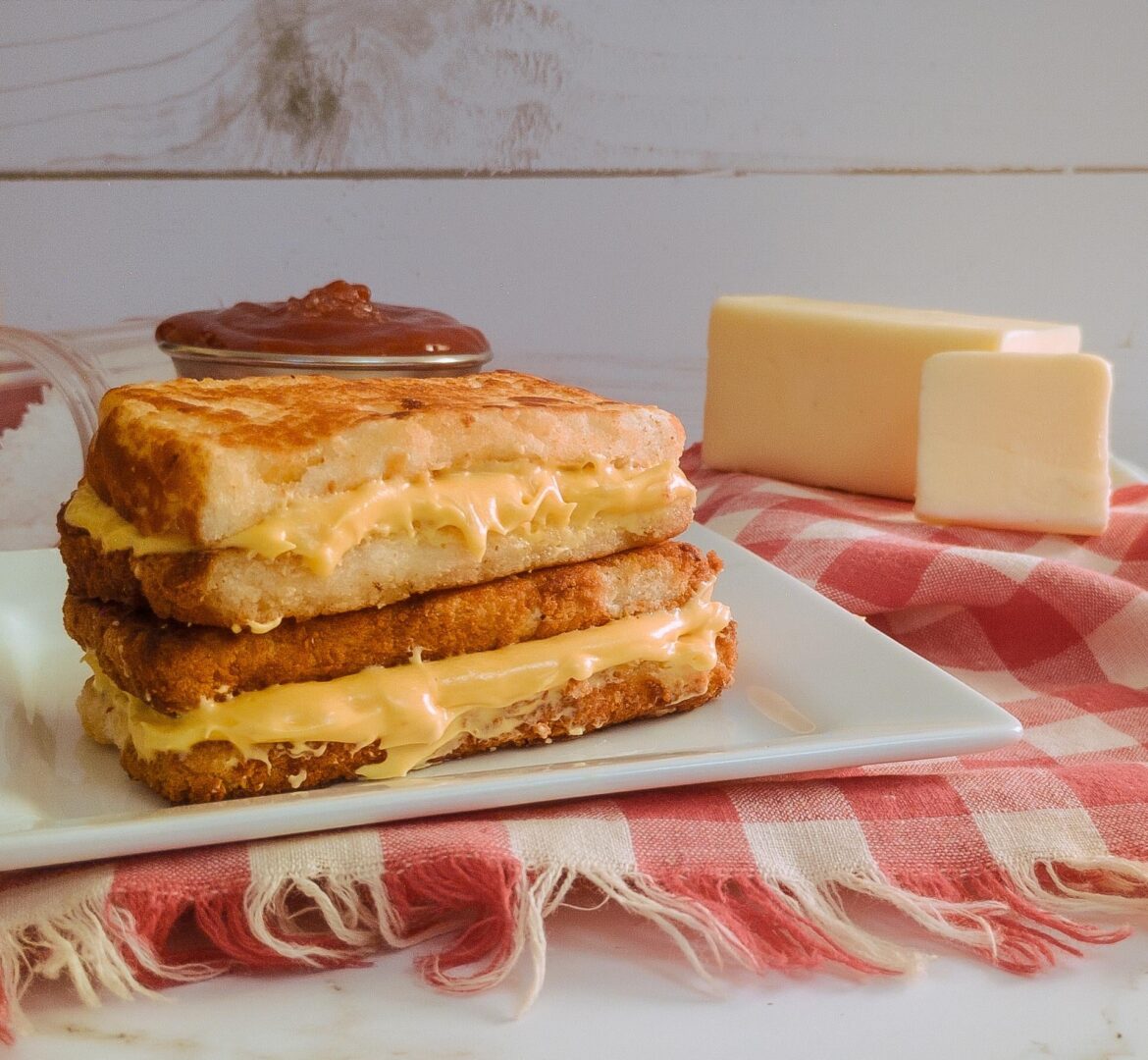 April Fools! This is Not a Grilled Cheese But Instead 2 Slices of Toasted Cake and Frosting That I Matched to the Color of Cheese 😆💜