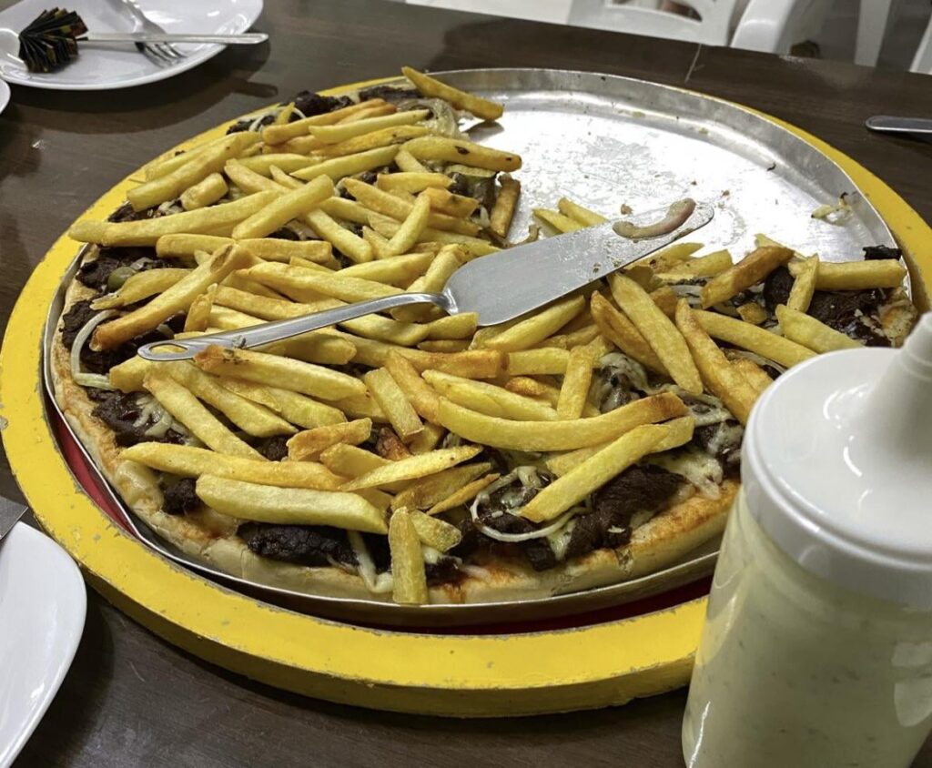 Meat and fries, served?