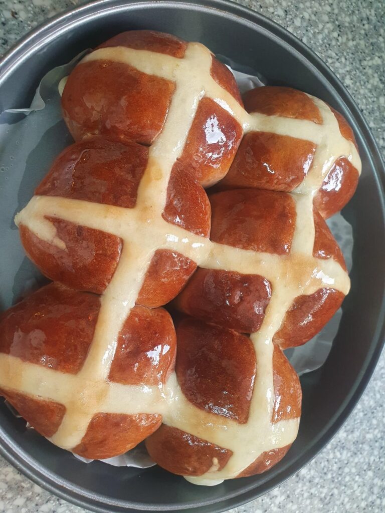 Chocolate hot cross bun