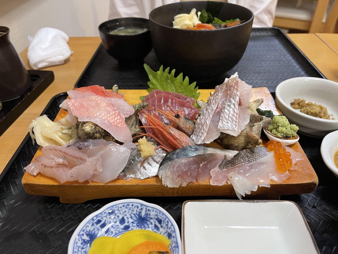 Local fish Sashimi plate in Shimoda, Japan