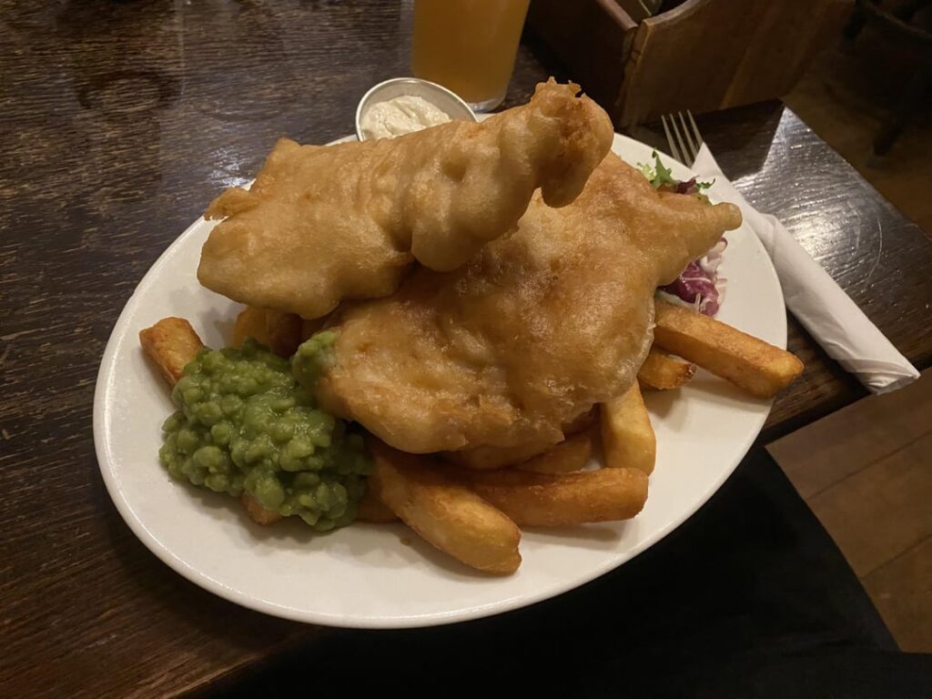 Couple of pub fish and chips
