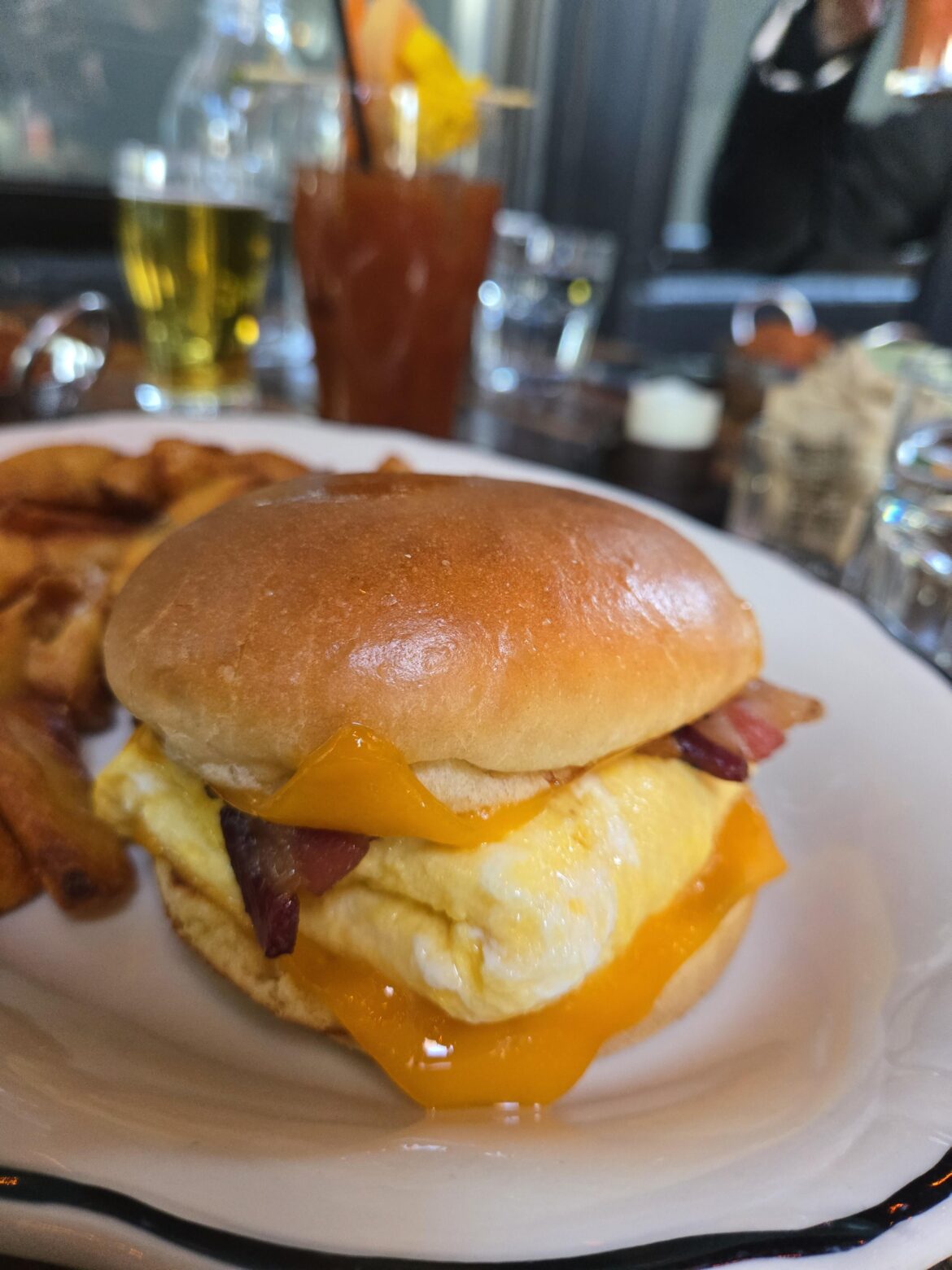 Sharing my breakfast sandwich