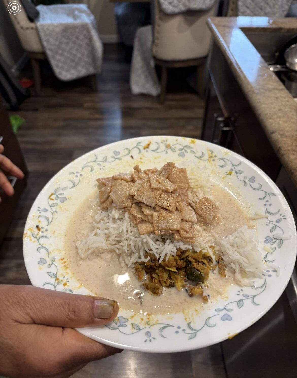 My grandpa doesn’t like to waste ANY food even if it’s my 10 yo brother cereal.