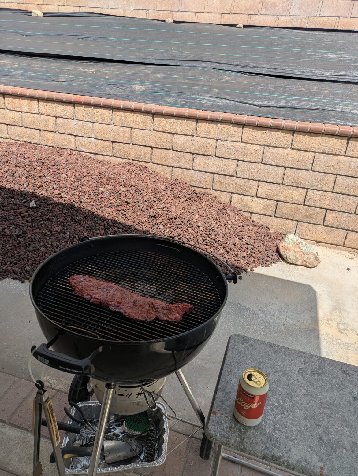 Yardwork had to take a pause to grill.