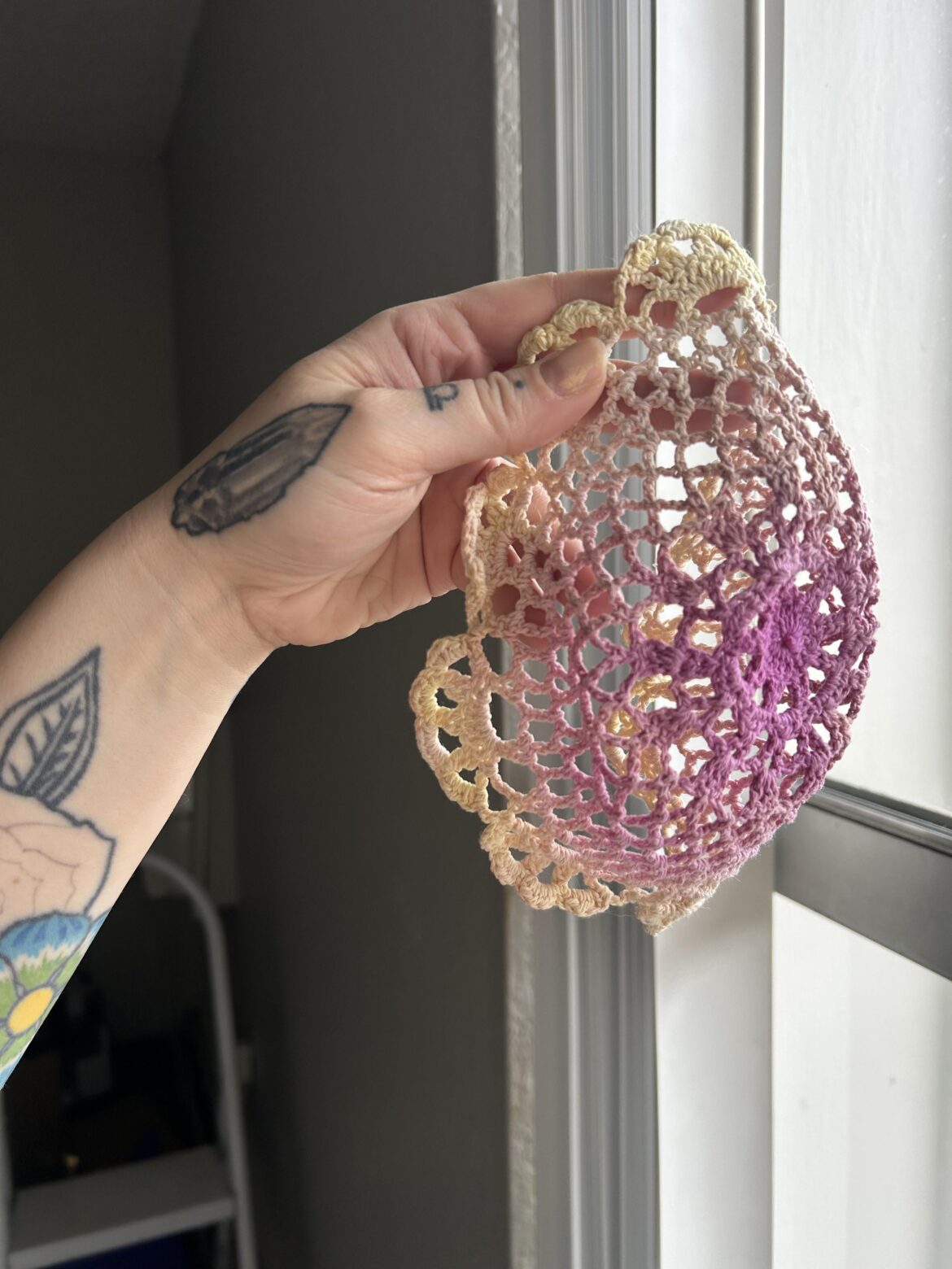 Crocheted project dyed with onions 10 years ago. Crocheted project dyed with onions 10 years ago.