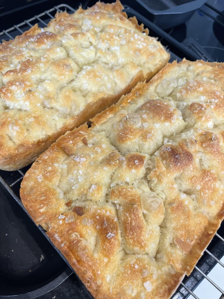 Forgot the oil in my focaccia recipe. Ignored it in the fridge for two nights and cooked it anyway.