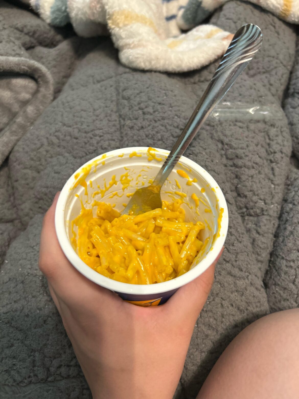 Fancier microwaveable Mac and cheese cup! Using sliced cheese:
