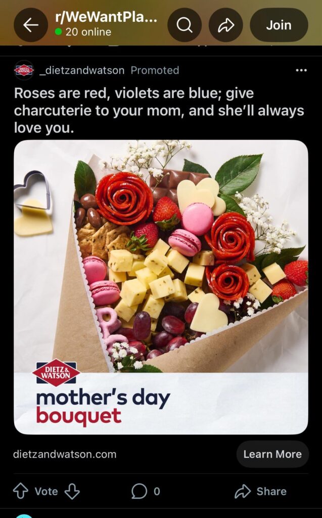 Literally advertised a meat bouquet on this sub smh