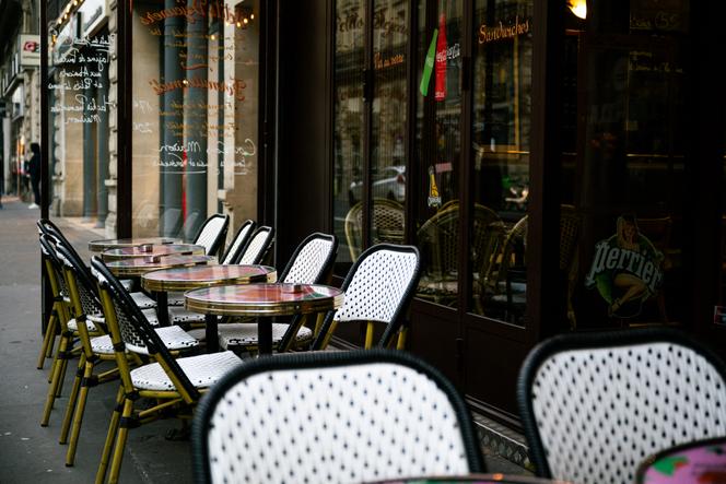 The terrace of a restaurant in Paris, January 20, 2025.