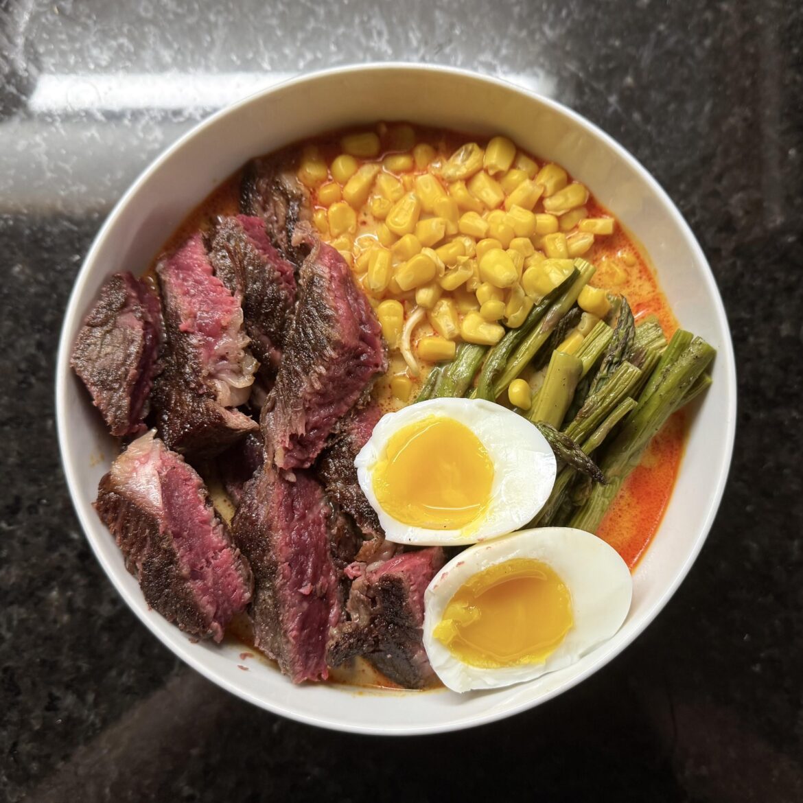Laksa ramen with beef chuck