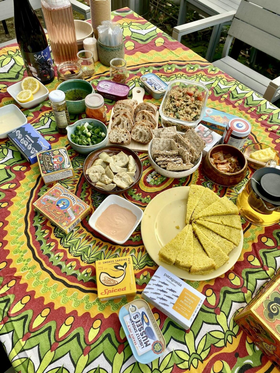 canned fish party with friends!