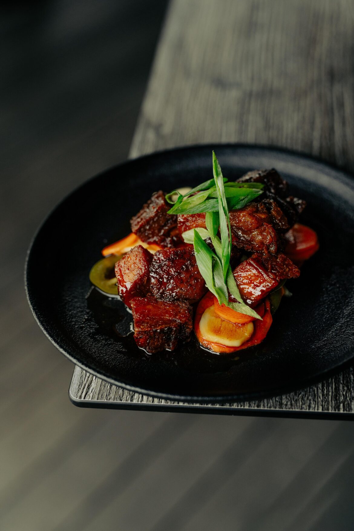 I shot then ate crispy pork belly sticky bites.