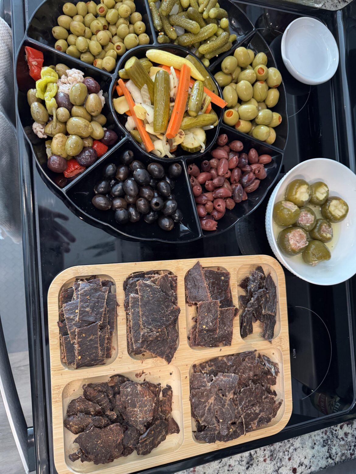 Homemade beef jerky tray