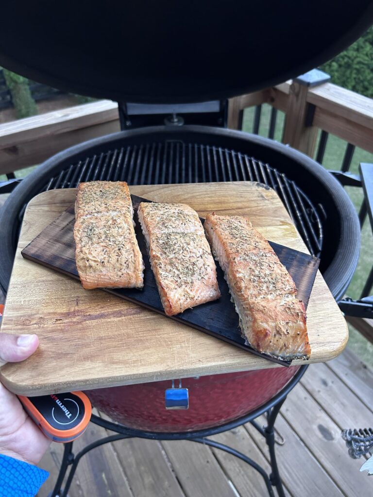 Cedar plank salmon on my KJ tonight!