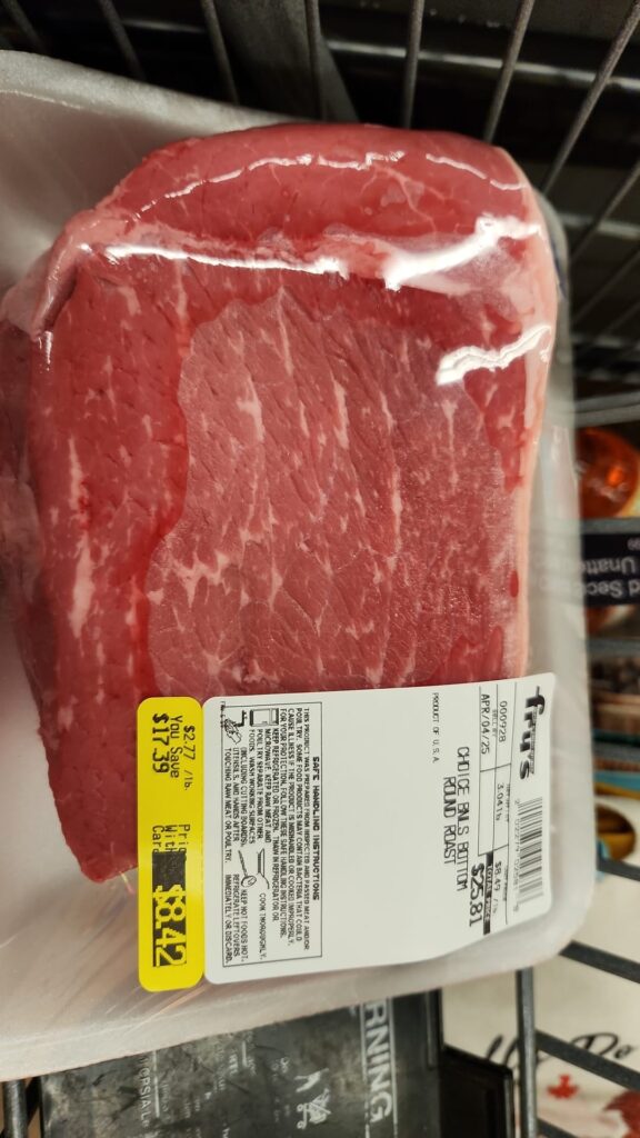 Choice boneless bottom round roast