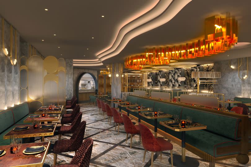 Photo shows modern decor and bespoke lighting