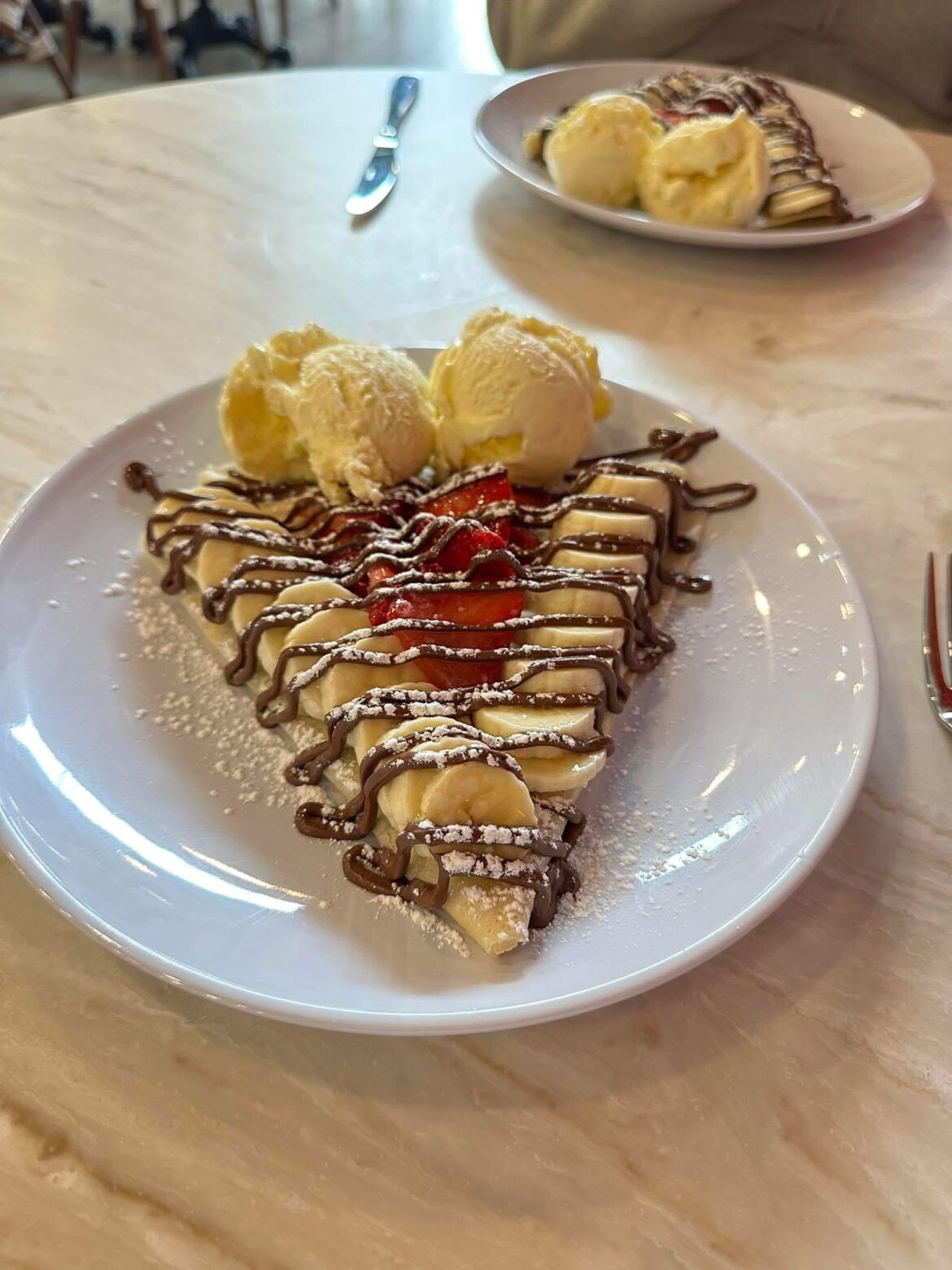 Home made Nutella, Banana and Strawberry crepe