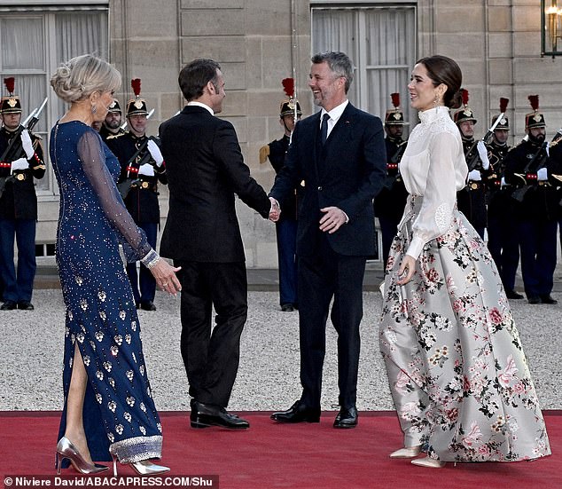 Pictured: French First Lady Brigitte Macron, French President Emmanuel Macron, King Frederik X of Denmark and Queen Mary of Denmark at the presidential Elysee Palace