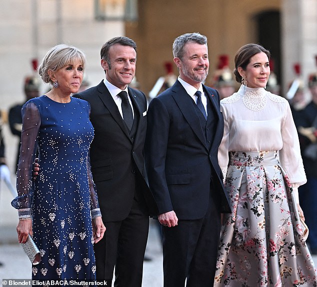 This evening's state dinner took place at the Elysee Palace in honour of Denmark's reigning couple