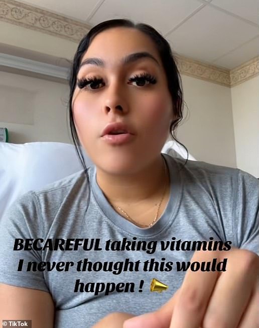 Ms Ramirez warned her 12,600 TikTok followers of the risk of taking the supplement, which was made by CVS¿ proprietary brand, from her hospital bed