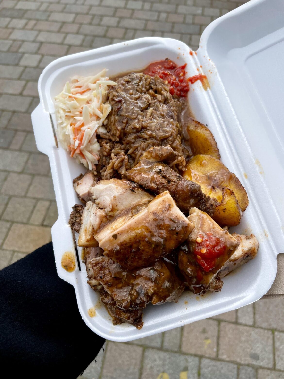 Jerk Chicken, Plantains, and Rice