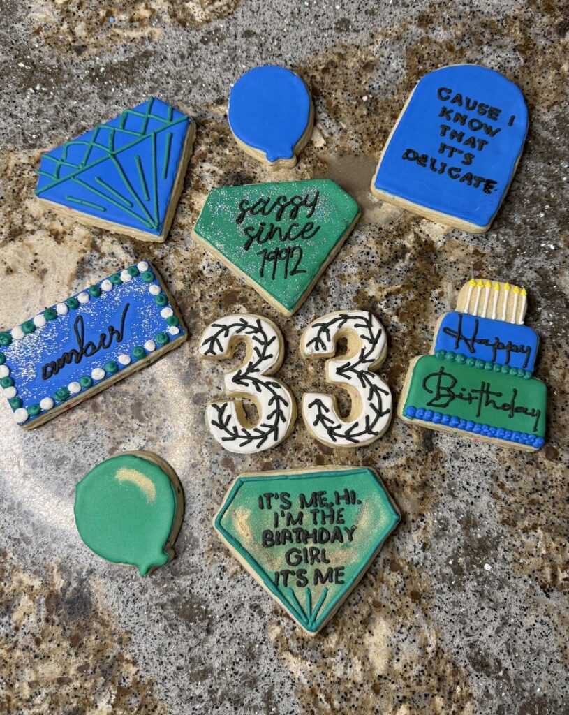 Birthday and pharmacy cookies
