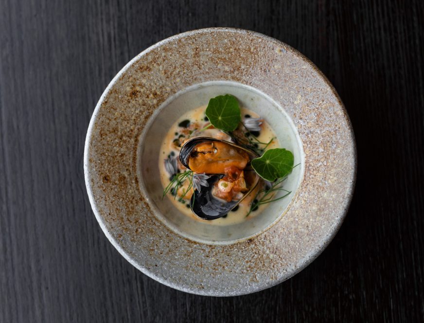 Seasonal dishes plated up at Oirthir