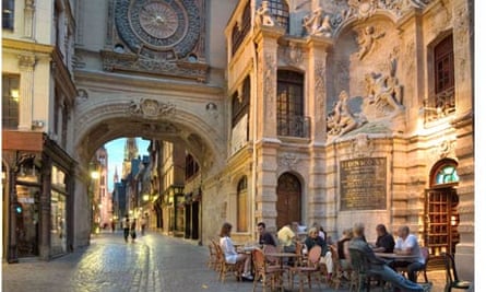 Clock Rue du Gros Horloge, Rouen, Normandy France
