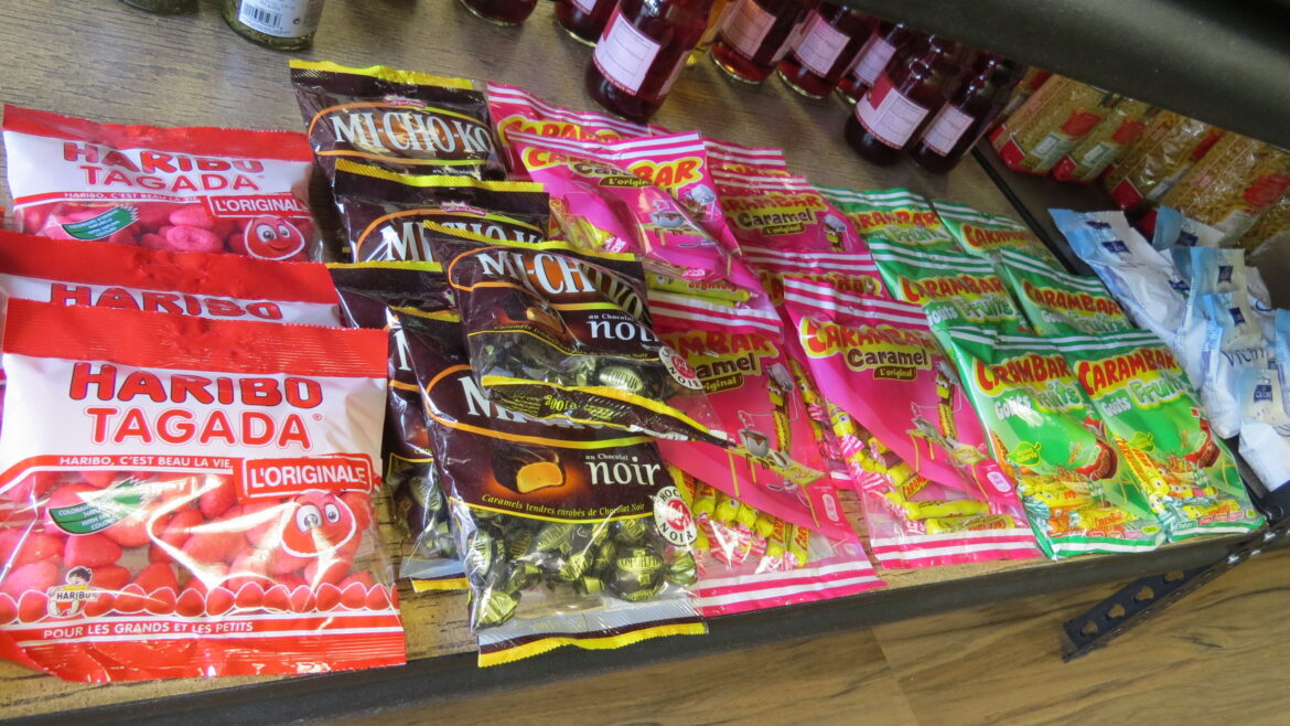 For this French expat, gourmet food pleases the palate, but junk food stirs the soul French candies at MA France in Lexington, Massachusetts.