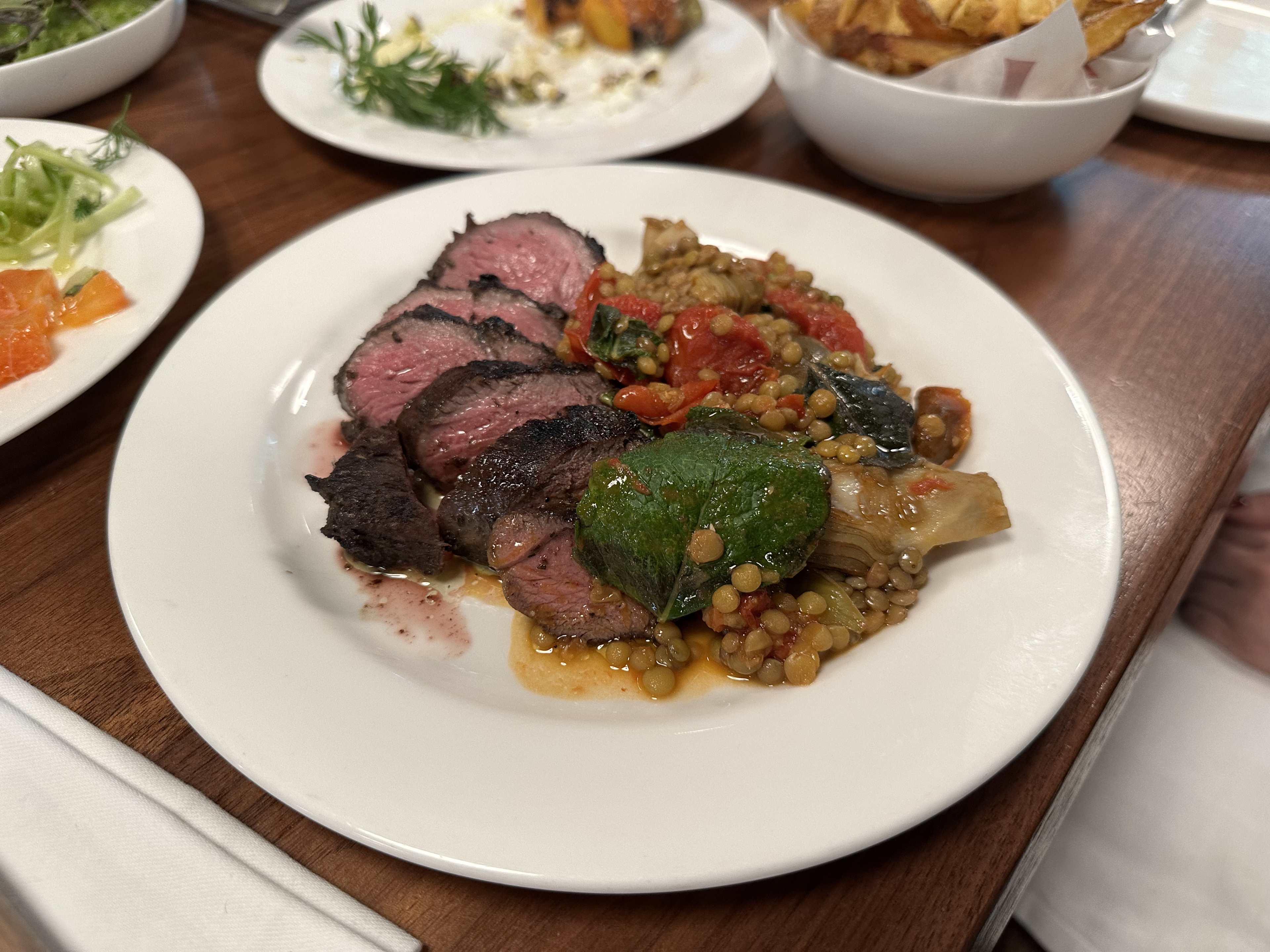 the grilled lamb leg at Toklas