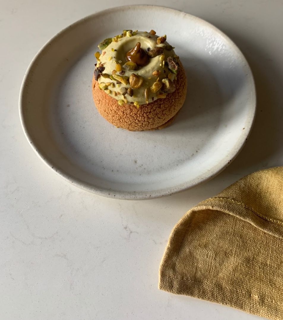 A pistachio choux.