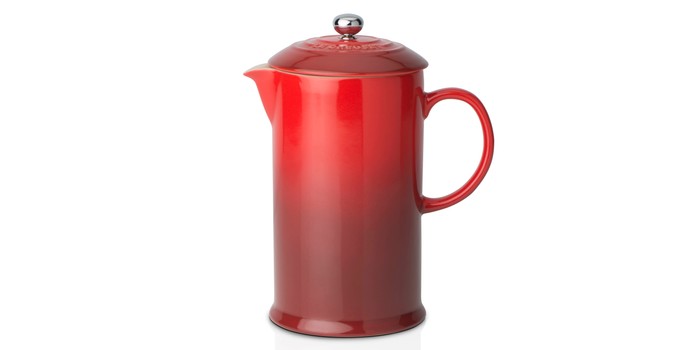 A cafetiere against a white background