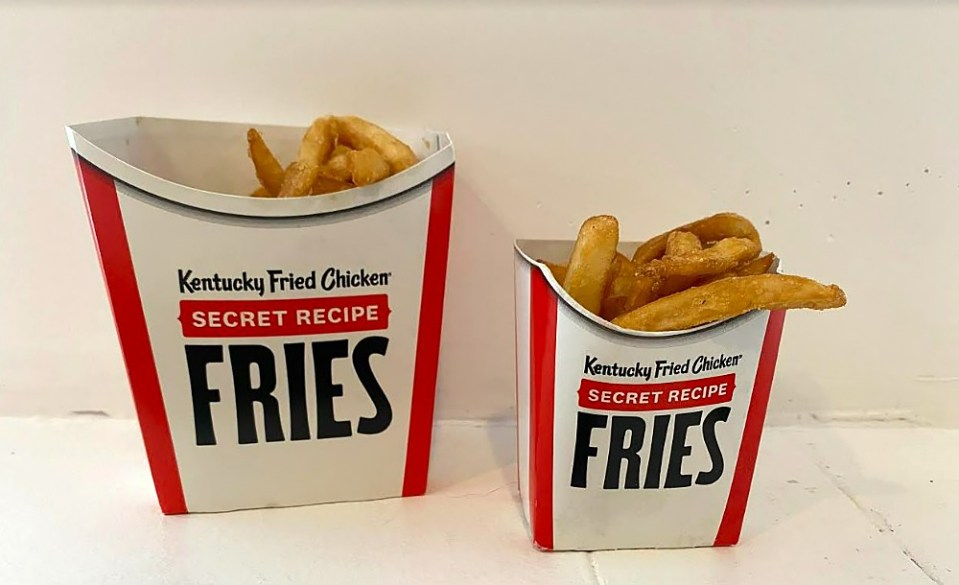 KFC offers two sizes of french fries